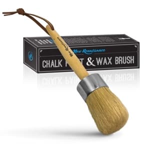 Chalk & Wax Paint Brush for Furniture Painting Waxing and Stenciling Natural Hair Bristles Lightweight Rust Resistant for Dark & Clear Soft Wax Chalked Paint Milk Paint Stencils 2 Piece Brush Set 